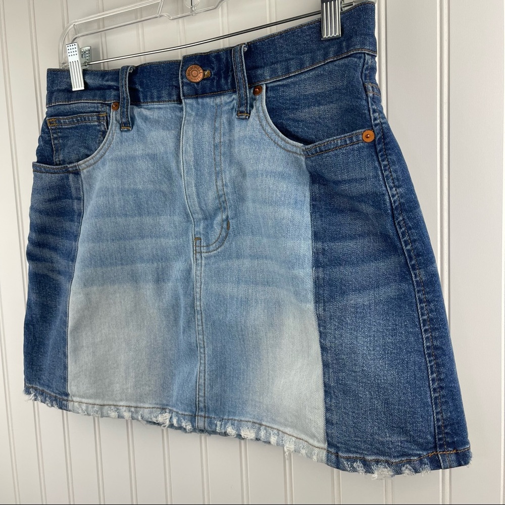Madewell Pieced McCarren A-Line Denim 2 Tone Skirt Size 27 - Picture 4 of 9